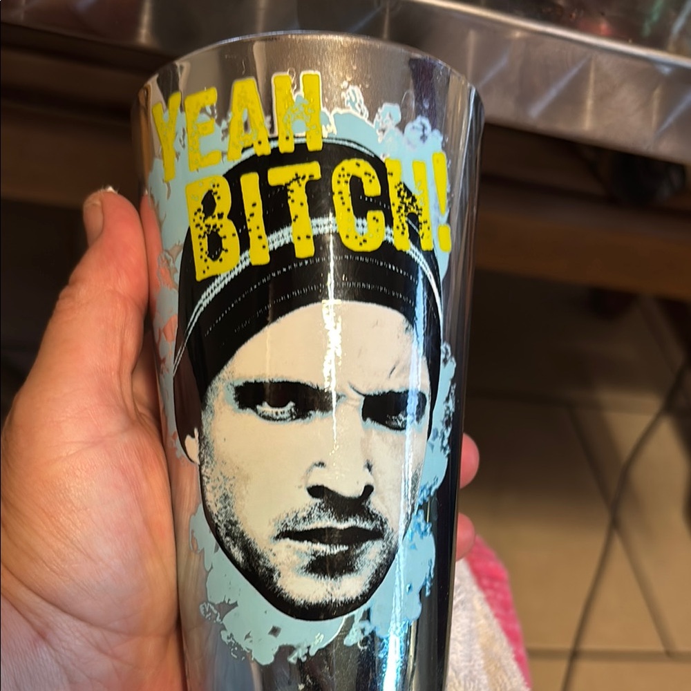 Silver Graphic Coffee Tumbler
